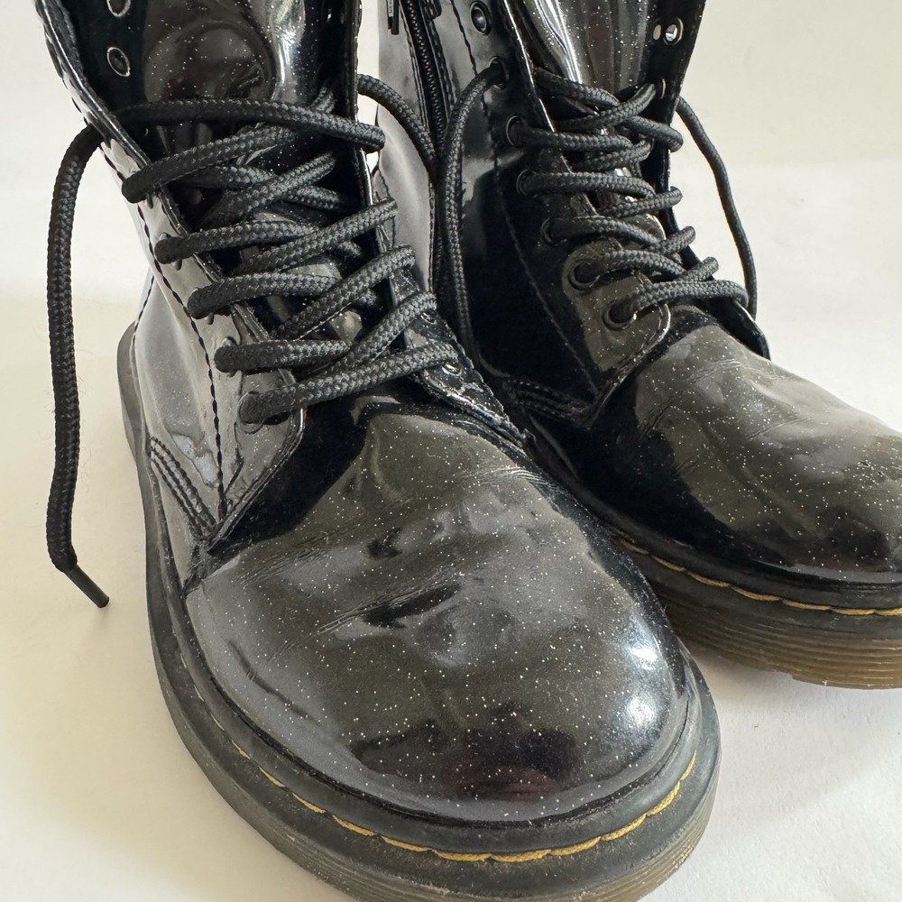 Dr. Martens Kids Black 1460 Glitter J Boots 1 Combat Boots Punk Rocker Celestial